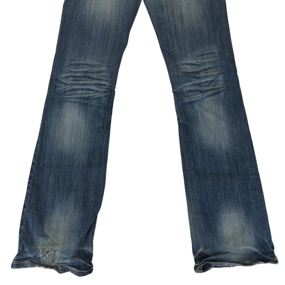 Cowgirl Tuff Bootcut Jeans 27 Tried True Bling Studs White Stitch Tall Stretch - Picture 6 of 9